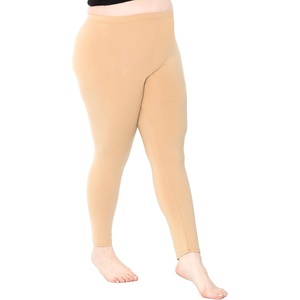 image:imageSTRETCH IS COMFORT Oh So Soft Plus Size Capri Leggings for Women  Knee Length or Full Length Black Capri Leggings for WomenBeige