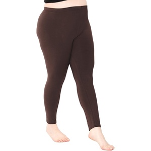 image:imageSTRETCH IS COMFORT Oh So Soft Plus Size Capri Leggings for Women  Knee Length or Full Length Black Capri Leggings for WomenBrown