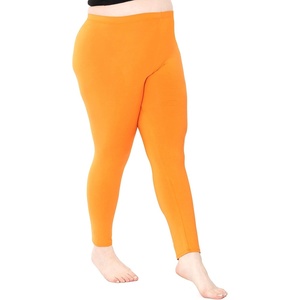 image:imageSTRETCH IS COMFORT Oh So Soft Plus Size Capri Leggings for Women  Knee Length or Full Length Black Capri Leggings for WomenOrange
