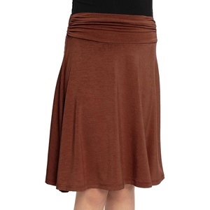 image:imageSTRETCH IS COMFORT Skirt for Girls Flowy Midi Knee amp Ankle Length with Pockets with Ruched Waistband  Black Skirt for GirlsAlmond