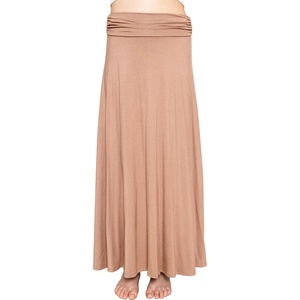 image:imageSTRETCH IS COMFORT Skirt for Girls Flowy Midi Knee amp Ankle Length with Pockets with Ruched Waistband  Black Skirt for GirlsBeige