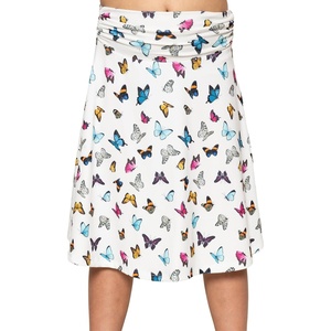 image:imageSTRETCH IS COMFORT Skirt for Girls Flowy Midi Knee amp Ankle Length with Pockets with Ruched Waistband  Black Skirt for GirlsButterfly