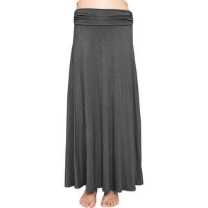 image:imageSTRETCH IS COMFORT Skirt for Girls Flowy Midi Knee amp Ankle Length with Pockets with Ruched Waistband  Black Skirt for GirlsCharcoal Gray