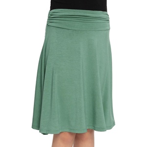 image:imageSTRETCH IS COMFORT Skirt for Girls Flowy Midi Knee amp Ankle Length with Pockets with Ruched Waistband  Black Skirt for GirlsGrass Green