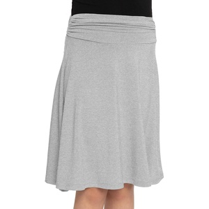 image:imageSTRETCH IS COMFORT Skirt for Girls Flowy Midi Knee amp Ankle Length with Pockets with Ruched Waistband  Black Skirt for GirlsHeather Gray