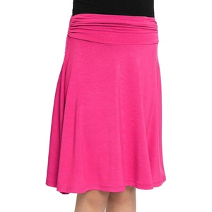 image:imageSTRETCH IS COMFORT Skirt for Girls Flowy Midi Knee amp Ankle Length with Pockets with Ruched Waistband  Black Skirt for GirlsHot Pink