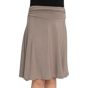 image:imageSTRETCH IS COMFORT Skirt for Girls Flowy Midi Knee amp Ankle Length with Pockets with Ruched Waistband  Black Skirt for GirlsMocha