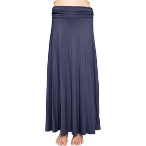 image:imageSTRETCH IS COMFORT Skirt for Girls Flowy Midi Knee amp Ankle Length with Pockets with Ruched Waistband  Black Skirt for GirlsNavy Blue