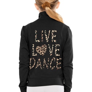 image:imageSTRETCH IS COMFORT Sparkle Dance Warm Up Jacket for Girls and Women  Glitter Performance Studio Competition Zip LayerBrown Leopard