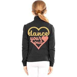 image:imageSTRETCH IS COMFORT Sparkle Dance Warm Up Jacket for Girls and Women  Glitter Performance Studio Competition Zip LayerDance Your Heart Out