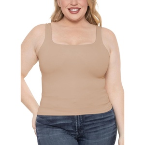 image:imageSTRETCH IS COMFORT Womens and Plus DoubleLayered Tank Top  MidLength Sleek and Modern for Everyday Wear  S5XLTan