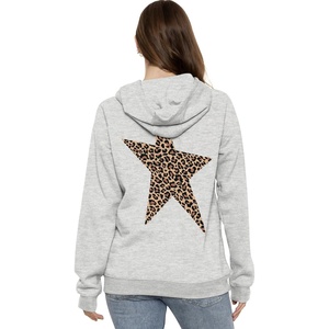 image:imageSTRETCH IS COMFORT Womens and Plus Side Soft Hoodie with Extra Side Seam Zippered Pocket  Cozy and Functional  S5XLeopard Star Heather