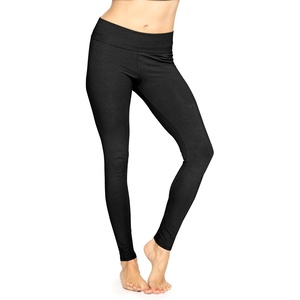 image:imageWomens Cotton Leggings Full Length Ankle and Knee Yoga Pants Foldover Waist Stretch Leggings Plus Size S5X Soft BreathableBlack