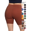 image:imageSTRETCH IS COMFORT Cotton Biker Shorts Women amp Capris Workout Shorts Women  Solids 95 cotton 5 spandex prints 95 poly 5 spandex womens bike shorts running shorts for women black shorts runningAlmond