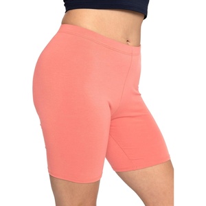 image:imageSTRETCH IS COMFORT Cotton Biker Shorts Women amp Capris Workout Shorts Women  Solids 95 cotton 5 spandex prints 95 poly 5 spandex womens bike shorts running shorts for women black shorts runningCoral