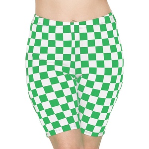 image:imageSTRETCH IS COMFORT Cotton Biker Shorts Women amp Capris Workout Shorts Women  Solids 95 cotton 5 spandex prints 95 poly 5 spandex womens bike shorts running shorts for women black shorts runningCheckered Green