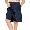 image:imageSTRETCH IS COMFORT Girls Kneelength Aline Skirt Builtin Shorts or Leggings  95 rayon 5 spandex skirts for girls girls skirts khaki skirt school uniform for girls uniform skirts for girls skortsNavy Blue