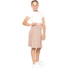 image:imageSTRETCH IS COMFORT Girls Kneelength Aline Skirt Builtin Shorts or Leggings  95 rayon 5 spandex skirts for girls girls skirts khaki skirt school uniform for girls uniform skirts for girls skortsBeige