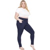 image:imageSTRETCH IS COMFORT Womens Plus Size Knee amp Full Length Cotton Leggings  XLarge  7XNavy Blue Pants WPockets