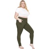 image:imageSTRETCH IS COMFORT Womens Plus Size Knee amp Full Length Cotton Leggings  XLarge  7XOlive Green Pants WPockets
