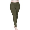 image:imageSTRETCH IS COMFORT Womens Plus Size Knee amp Full Length Cotton Leggings  XLarge  7XOlive Green Pants WPockets