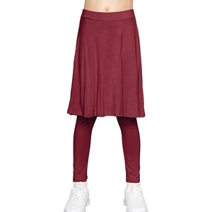 image:imageSTRETCH IS COMFORT Girls Kneelength Aline Skirt Builtin Shorts or Leggings  95 rayon 5 spandex skirts for girls girls skirts khaki skirt school uniform for girls uniform skirts for girls skortsBurgundy