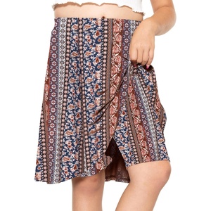 image:imageSTRETCH IS COMFORT Girls Kneelength Aline Skirt Builtin Shorts or Leggings  95 rayon 5 spandex skirts for girls girls skirts khaki skirt school uniform for girls uniform skirts for girls skortsBoho Natural Floral