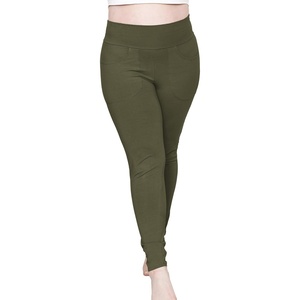 image:imageSTRETCH IS COMFORT Womens Plus Size Knee amp Full Length Cotton Leggings  XLarge  7XOlive Green Pants WPockets