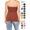 image:imageSTRETCH IS COMFORT Tube Tops for Women  Cotton Tops  Bandeau Top Long Length Mid and Cropped Length Plus Size  XS 5XAlmond