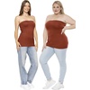 image:imageSTRETCH IS COMFORT Tube Tops for Women  Cotton Tops  Bandeau Top Long Length Mid and Cropped Length Plus Size  XS 5XAlmond