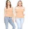 image:imageSTRETCH IS COMFORT Tube Tops for Women  Cotton Tops  Bandeau Top Long Length Mid and Cropped Length Plus Size  XS 5XBeige
