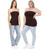 image:imageSTRETCH IS COMFORT Tube Tops for Women  Cotton Tops  Bandeau Top Long Length Mid and Cropped Length Plus Size  XS 5XBrown