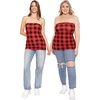 image:imageSTRETCH IS COMFORT Tube Tops for Women  Cotton Tops  Bandeau Top Long Length Mid and Cropped Length Plus Size  XS 5XBuffalo Plaid
