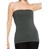image:imageSTRETCH IS COMFORT Tube Tops for Women  Cotton Tops  Bandeau Top Long Length Mid and Cropped Length Plus Size  XS 5XCharcoal Gray
