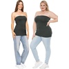 image:imageSTRETCH IS COMFORT Tube Tops for Women  Cotton Tops  Bandeau Top Long Length Mid and Cropped Length Plus Size  XS 5XCharcoal Gray