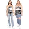 image:imageSTRETCH IS COMFORT Tube Tops for Women  Cotton Tops  Bandeau Top Long Length Mid and Cropped Length Plus Size  XS 5XCheckered Black and White