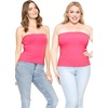image:imageSTRETCH IS COMFORT Tube Tops for Women  Cotton Tops  Bandeau Top Long Length Mid and Cropped Length Plus Size  XS 5XHot Pink