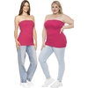 image:imageSTRETCH IS COMFORT Tube Tops for Women  Cotton Tops  Bandeau Top Long Length Mid and Cropped Length Plus Size  XS 5XHot Pink