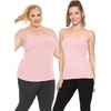 image:imageSTRETCH IS COMFORT Tube Tops for Women  Cotton Tops  Bandeau Top Long Length Mid and Cropped Length Plus Size  XS 5XLight Pink