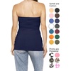 image:imageSTRETCH IS COMFORT Tube Tops for Women  Cotton Tops  Bandeau Top Long Length Mid and Cropped Length Plus Size  XS 5XNavy Blue