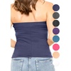 image:imageSTRETCH IS COMFORT Tube Tops for Women  Cotton Tops  Bandeau Top Long Length Mid and Cropped Length Plus Size  XS 5XNavy Blue