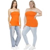 image:imageSTRETCH IS COMFORT Tube Tops for Women  Cotton Tops  Bandeau Top Long Length Mid and Cropped Length Plus Size  XS 5XOrange