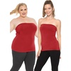 image:imageSTRETCH IS COMFORT Tube Tops for Women  Cotton Tops  Bandeau Top Long Length Mid and Cropped Length Plus Size  XS 5XRed