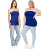 image:imageSTRETCH IS COMFORT Tube Tops for Women  Cotton Tops  Bandeau Top Long Length Mid and Cropped Length Plus Size  XS 5XRoyal Blue