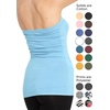 image:imageSTRETCH IS COMFORT Tube Tops for Women  Cotton Tops  Bandeau Top Long Length Mid and Cropped Length Plus Size  XS 5XSky Blue