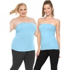 image:imageSTRETCH IS COMFORT Tube Tops for Women  Cotton Tops  Bandeau Top Long Length Mid and Cropped Length Plus Size  XS 5XSky Blue