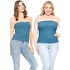 image:imageSTRETCH IS COMFORT Tube Tops for Women  Cotton Tops  Bandeau Top Long Length Mid and Cropped Length Plus Size  XS 5XTeal