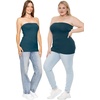 image:imageSTRETCH IS COMFORT Tube Tops for Women  Cotton Tops  Bandeau Top Long Length Mid and Cropped Length Plus Size  XS 5XTeal