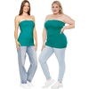 image:imageSTRETCH IS COMFORT Tube Tops for Women  Cotton Tops  Bandeau Top Long Length Mid and Cropped Length Plus Size  XS 5XTurquoise