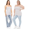 image:imageSTRETCH IS COMFORT Tube Tops for Women  Cotton Tops  Bandeau Top Long Length Mid and Cropped Length Plus Size  XS 5XWhite